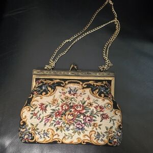 Vintage Floral Tapestry Chain Bag
